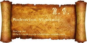 Modrovics Vladimir névjegykártya